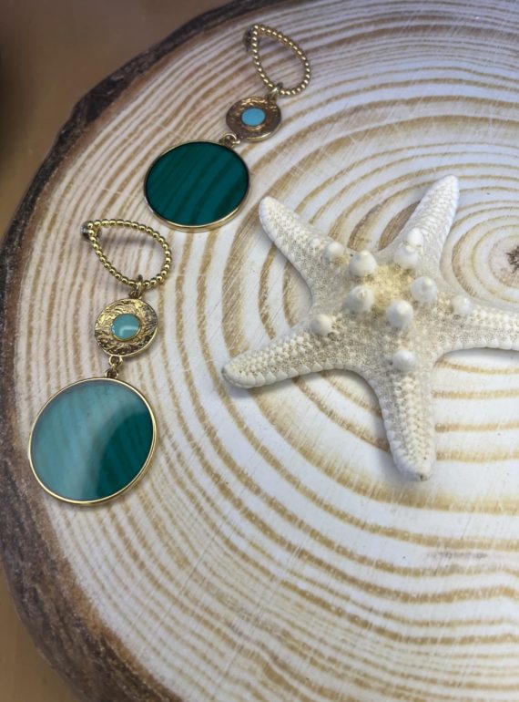 ✨ UShine.gr: Χειριοποίητα Boho Σκουλαρίκια Τιρκουάζ No 225