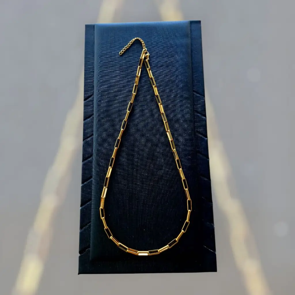 ✨ UShine.gr: Ατσάλινη Χρυσή Αλυσίδα Λαιμού No 100