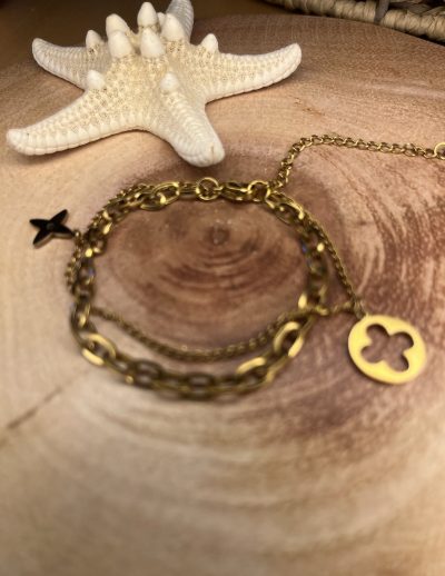 ✨ UShine.gr: Διπλό Βραχιόλι από Ανοξείδωτο Ατσάλι No 155