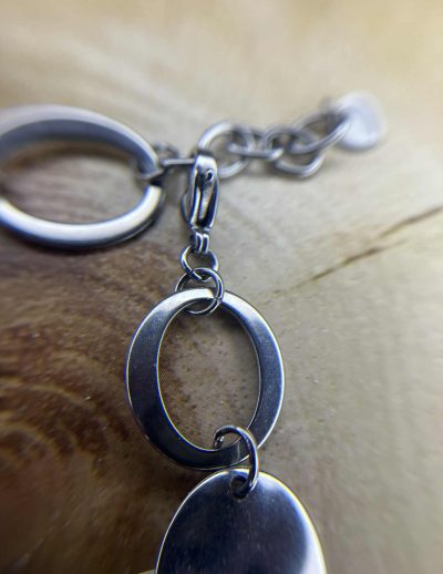 ✨ UShine.gr: Ατσάλινο Βραχιόλι με Γεωμετρικούς Κρίκους No 176