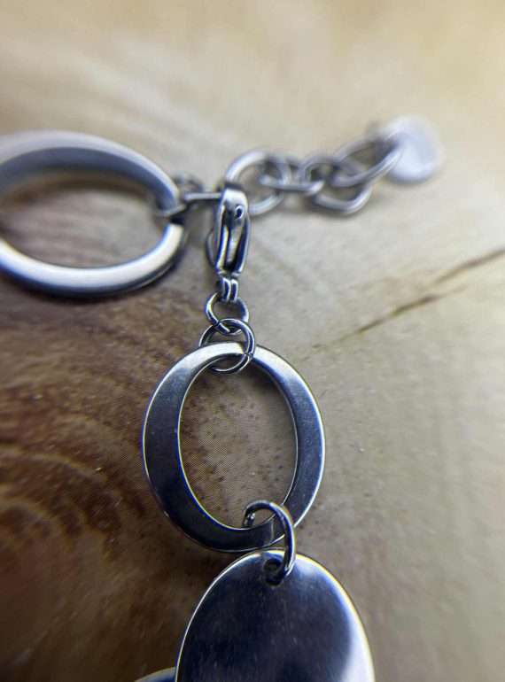 ✨ UShine.gr: Ατσάλινο Βραχιόλι με Γεωμετρικούς Κρίκους No 176