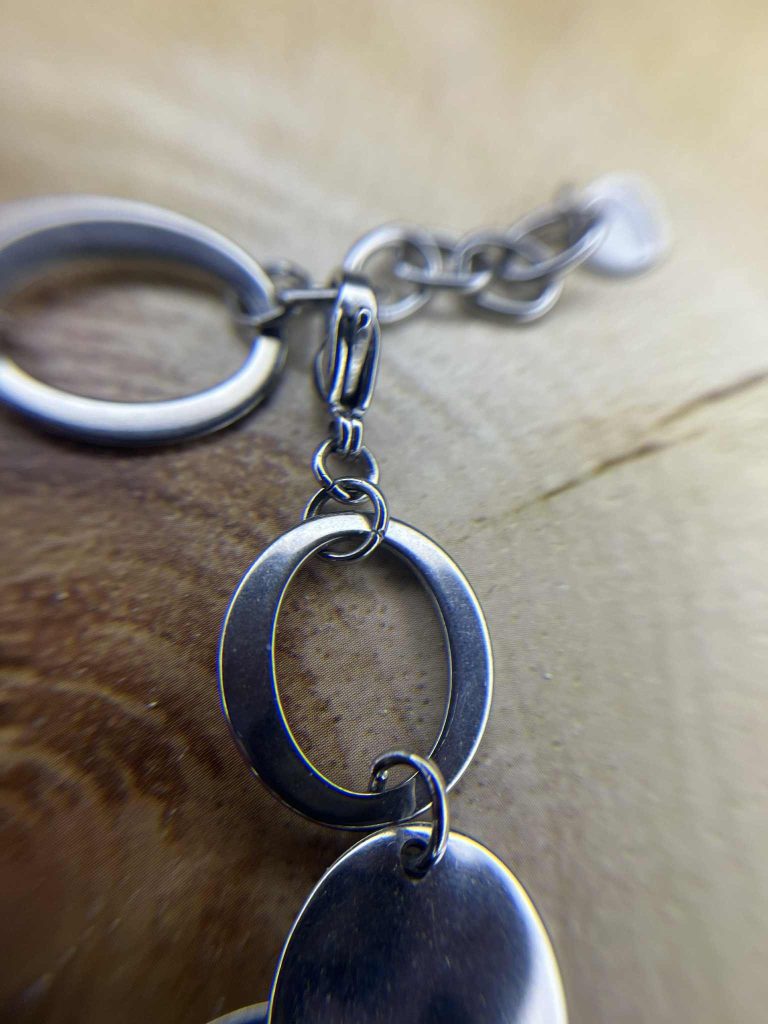 ✨ UShine.gr: Ατσάλινο Βραχιόλι με Γεωμετρικούς Κρίκους No 176