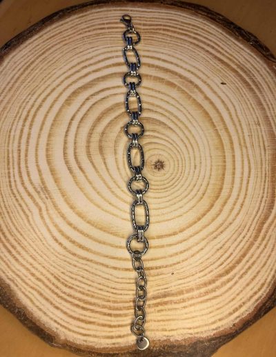 ✨ UShine.gr: Ατσάλινο Ασημί Βραχιόλι με Οβάλ Κρίκους No 182