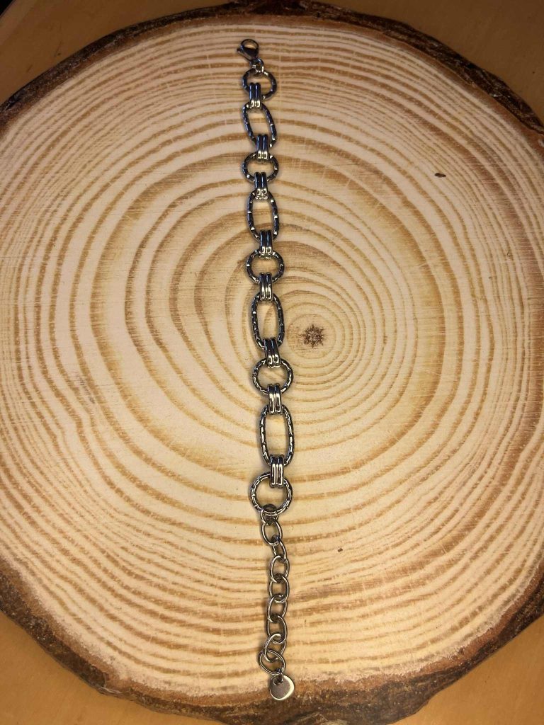 ✨ UShine.gr: Αντικέ Ατσάλινο Βραχιόλι με Οβάλ Κρίκους No 182