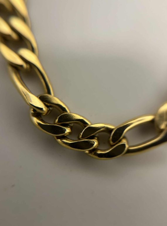 ✨ UShine.gr: Ατσάλινο Χρυσό Βραχιόλι Αλυσίδα No 187