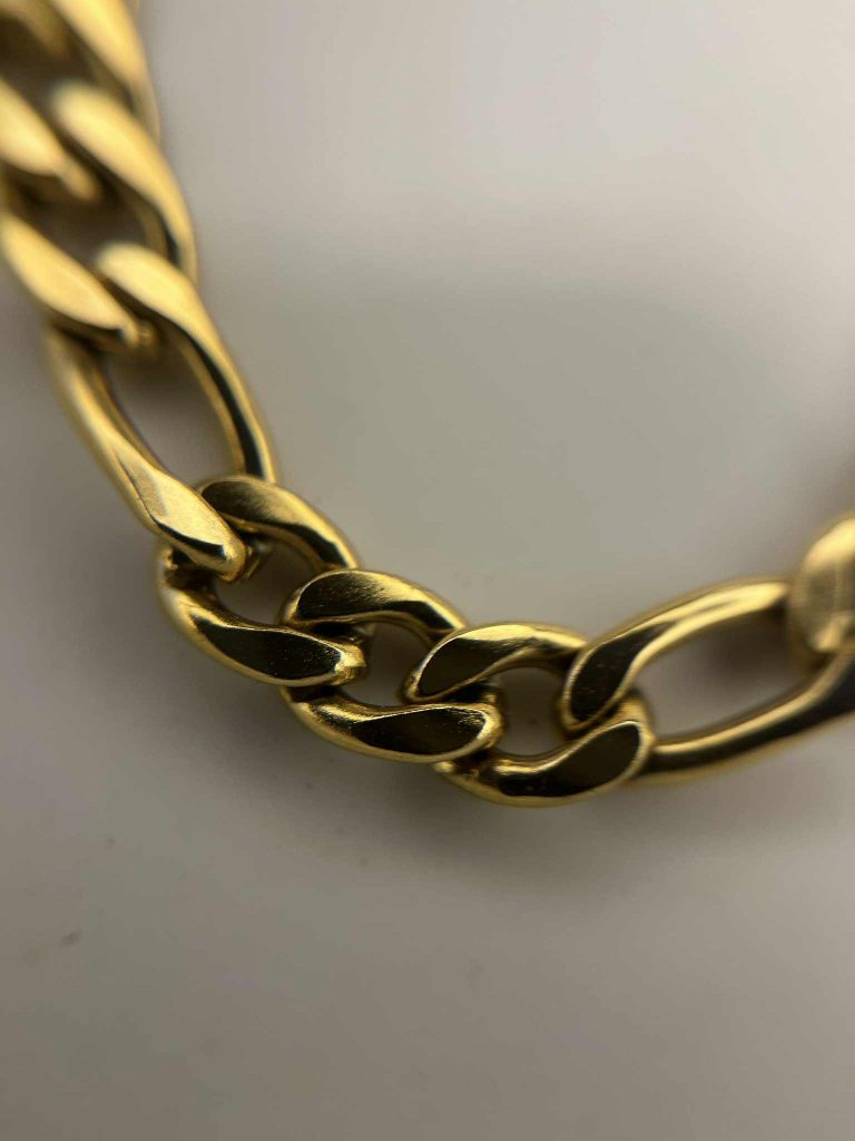 ✨ UShine.gr: Ατσάλινο Χρυσό Βραχιόλι Αλυσίδα No 187