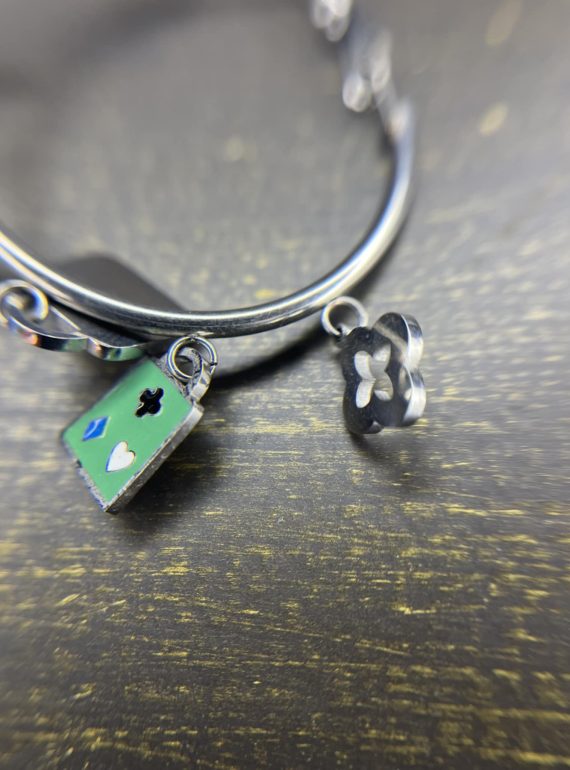 ✨ UShine.gr: Ατσάλινα Hoop με Πολύχρωμα Charms No 300