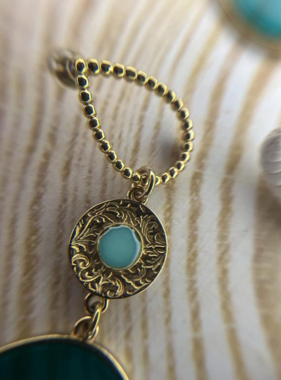 ✨ UShine.gr: Χειριοποίητα Boho Σκουλαρίκια Τιρκουάζ No 225