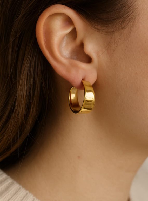 ✨ UShine.gr: Ατσάλινα σκουλαρίκια καμπύλη σε χρυσό No 325