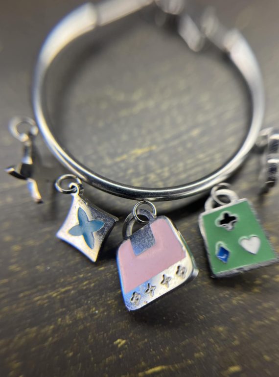 ✨ UShine.gr: Ατσάλινα Hoop με Πολύχρωμα Charms No 300