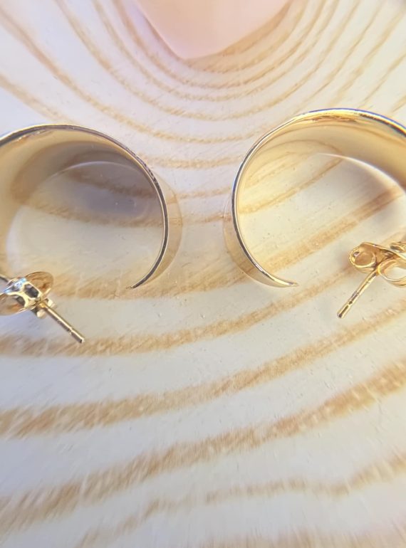 ✨ UShine.gr: Ατσάλινα σκουλαρίκια καμπύλη σε χρυσό No 325