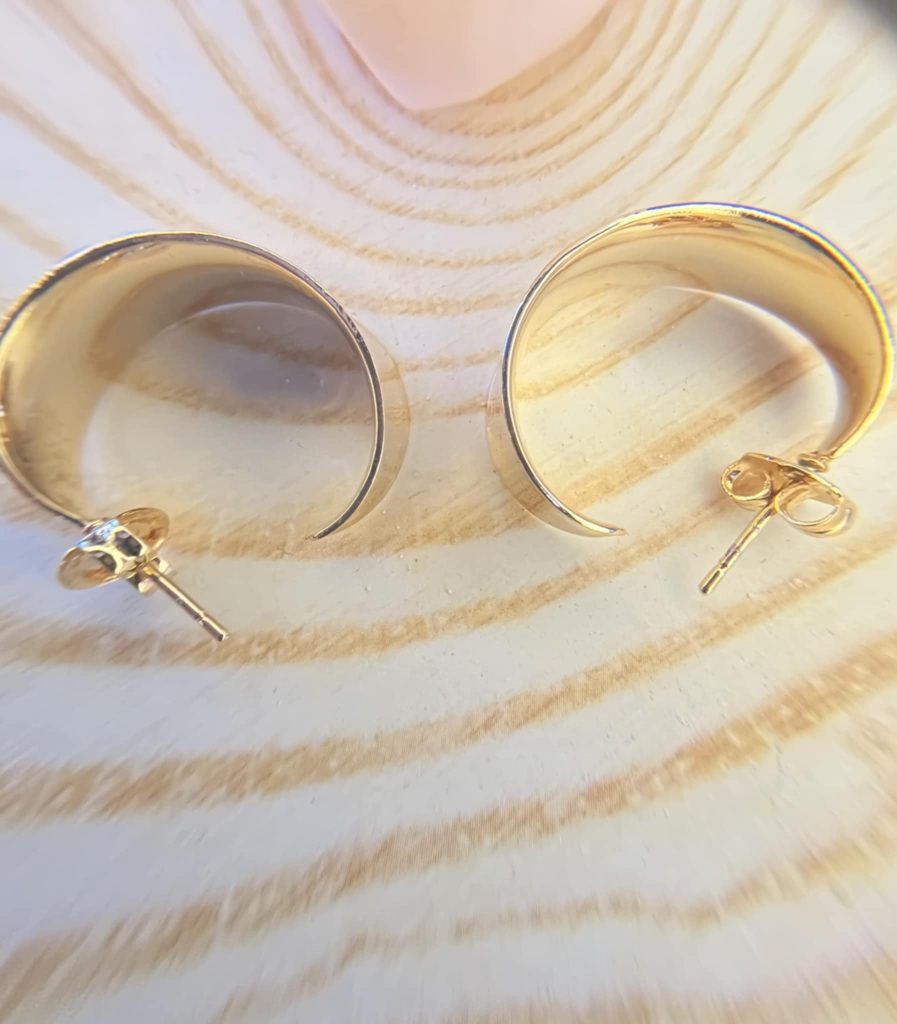 ✨ UShine.gr: Ατσάλινα σκουλαρίκια καμπύλη σε χρυσό No 325