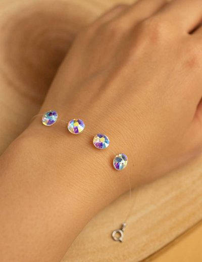 ✨ UShine.gr: Βραχιόλι Αόρατο με Ιριδίζοντα Κρύσταλλα No 191