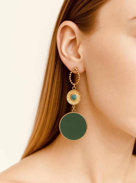 ✨ UShine.gr: Χειριοποίητα Boho Σκουλαρίκια Τιρκουάζ No 225