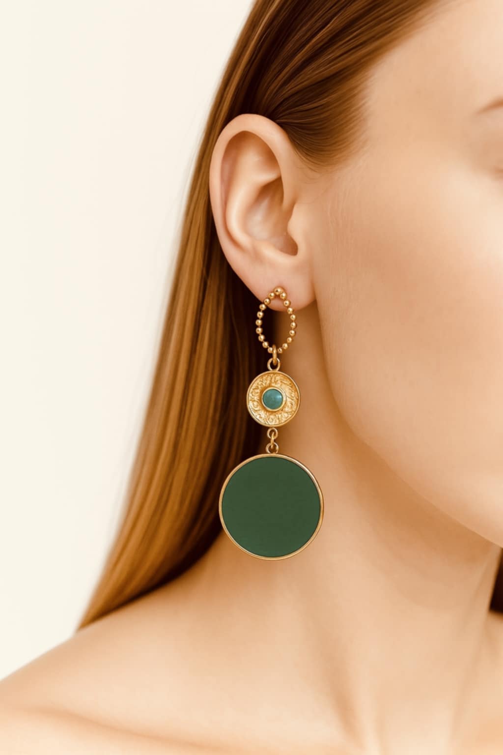 ✨ UShine.gr: Χειριοποίητα Boho Σκουλαρίκια Τιρκουάζ No 225