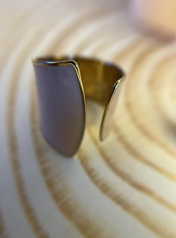 ✨ UShine.gr: Ατσάλινο Ασύμμετρο Δαχτυλίδι Nude Εμαγιέ No 207