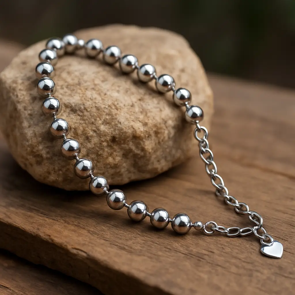 ✨ UShine.gr: Ατσάλινο Κολιέ με Γυαλιστερές Μπίλιες No 91