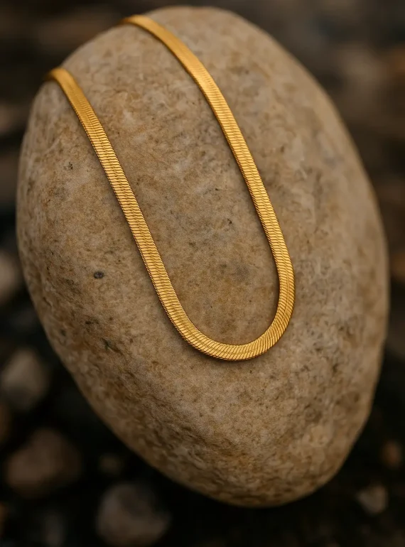 ✨ UShine.gr: Ατσάλινο Χρυσό Κολιέ Φίδι No 89