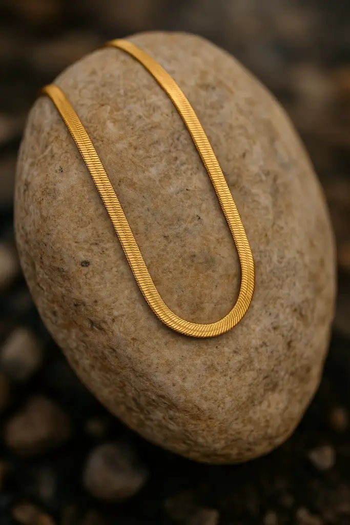 ✨ UShine.gr: Ατσάλινο Χρυσό Κολιέ Φίδι No 89