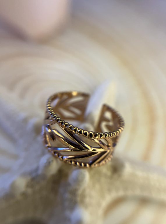 ✨ UShine.gr: Δαχτυλίδι Φύλλων σε Χρυσαφί Τόνο No 198