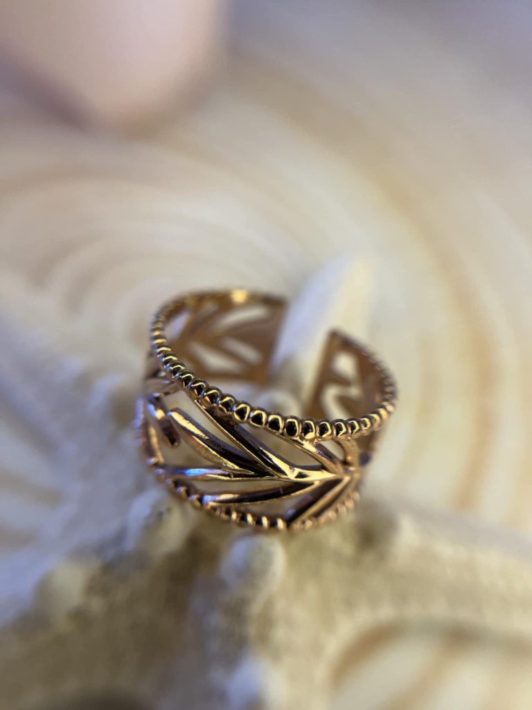 ✨ UShine.gr: Δαχτυλίδι Φύλλων σε Χρυσαφί Τόνο No 198