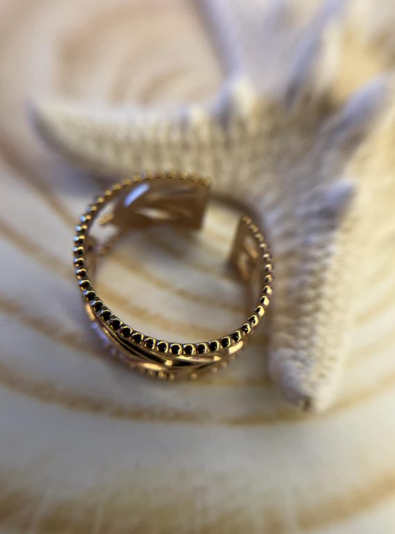 ✨ UShine.gr: Δαχτυλίδι Φύλλων σε Χρυσαφί Τόνο No 198