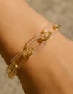 ✨ UShine.gr: Ατσάλινο βραχιόλι χρυσό με ακρυλικούς κρίκους No 136
