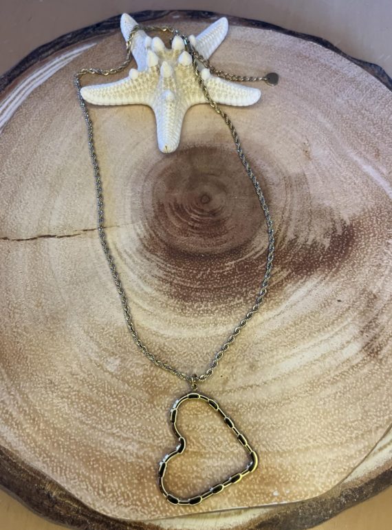 ✨ UShine.gr: Κολιέ ατσάλι καρδιά ανοιχτή σε χρυσό No 245