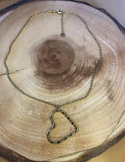 ✨ UShine.gr: Κολιέ ατσάλι καρδιά ανοιχτή σε χρυσό No 245