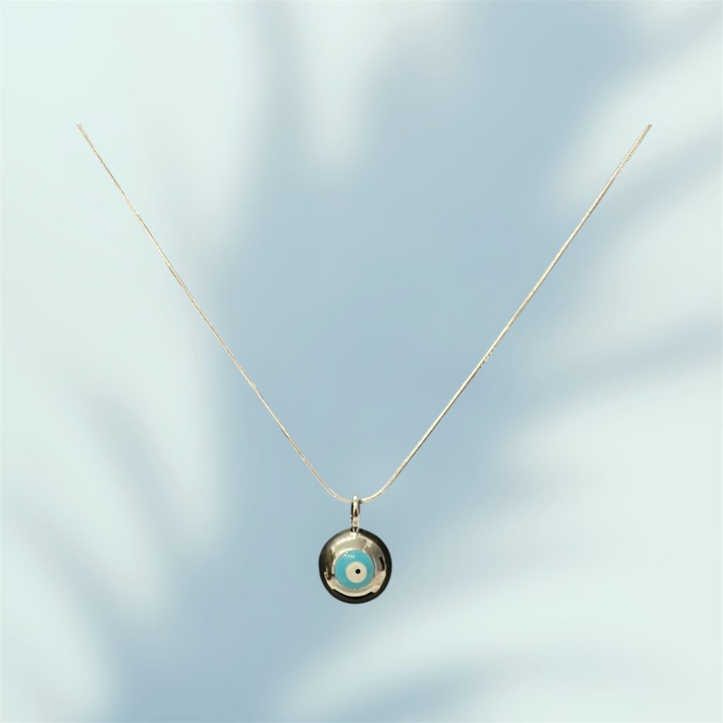 ✨ UShine.gr: Ατσάλινο κολιέ ματάκι σε ασημί No 252