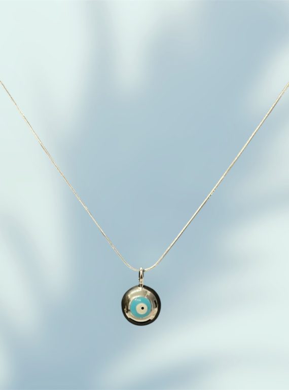 ✨ UShine.gr: Ατσάλινο κολιέ ματάκι σε ασημί No 252