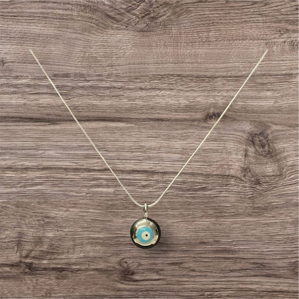 ✨ UShine.gr: Ατσάλινο κολιέ ματάκι σε ασημί No 252