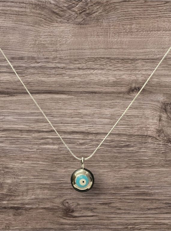 ✨ UShine.gr: Ατσάλινο κολιέ ματάκι σε ασημί No 252