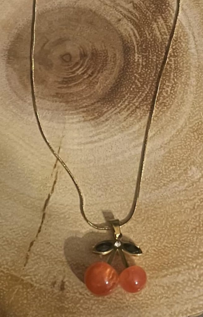 ✨ UShine.gr: Ατσάλινο κολιέ κεράσια σε χρυσό No 253