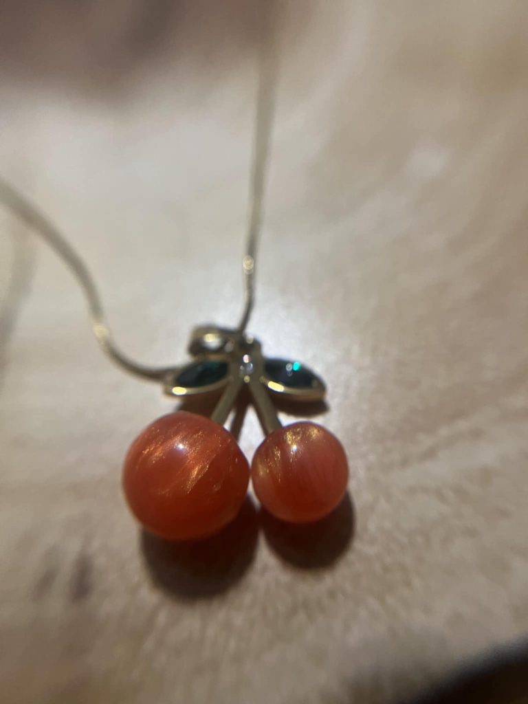 ✨ UShine.gr: Ατσάλινο κολιέ κεράσια σε χρυσό No 253