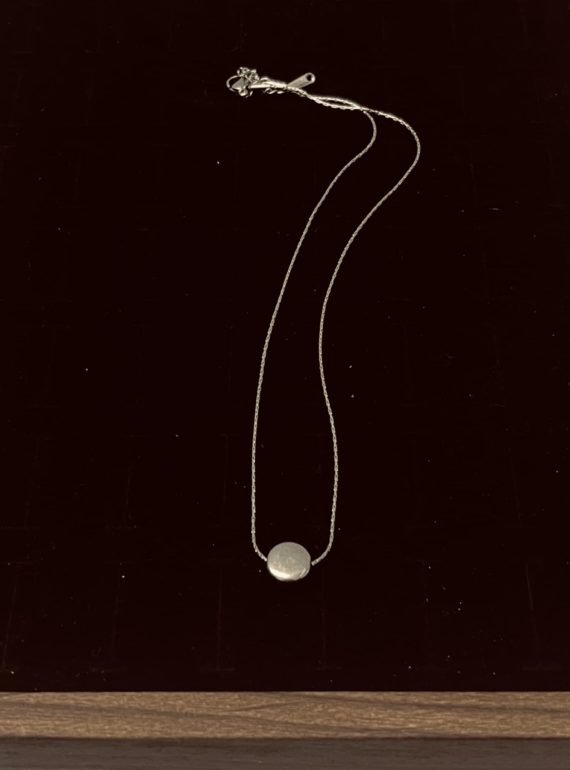 ✨ UShine.gr: Ατσάλινο κολιέ με μίνιμαλ στρογγυλό μοτίφ (ασημί) No 255