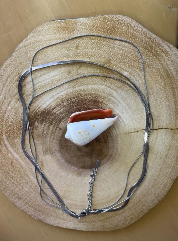 ✨ UShine.gr: Ατσάλινο κολιέ 3 σε 1 σε ασημί No 172