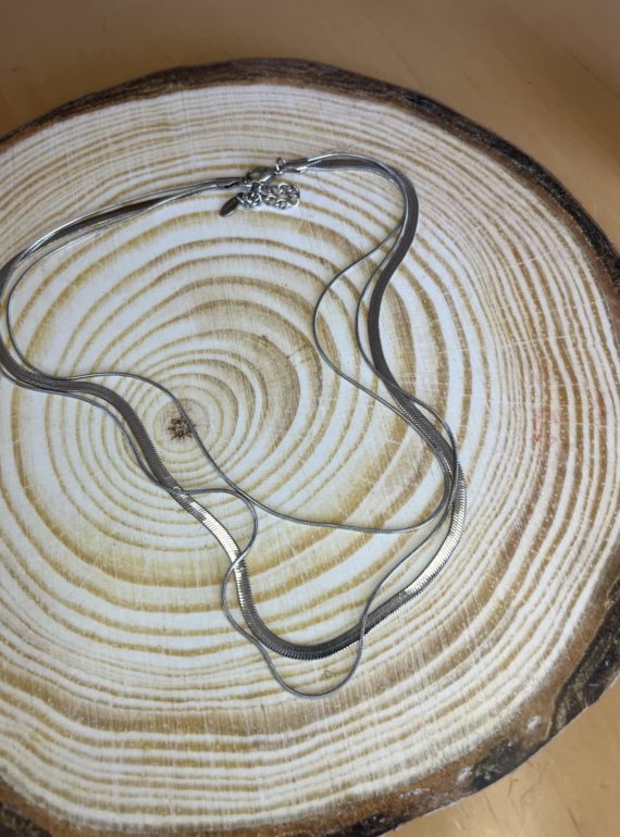 ✨ UShine.gr: Ατσάλινο κολιέ 3 σε 1 σε ασημί No 172