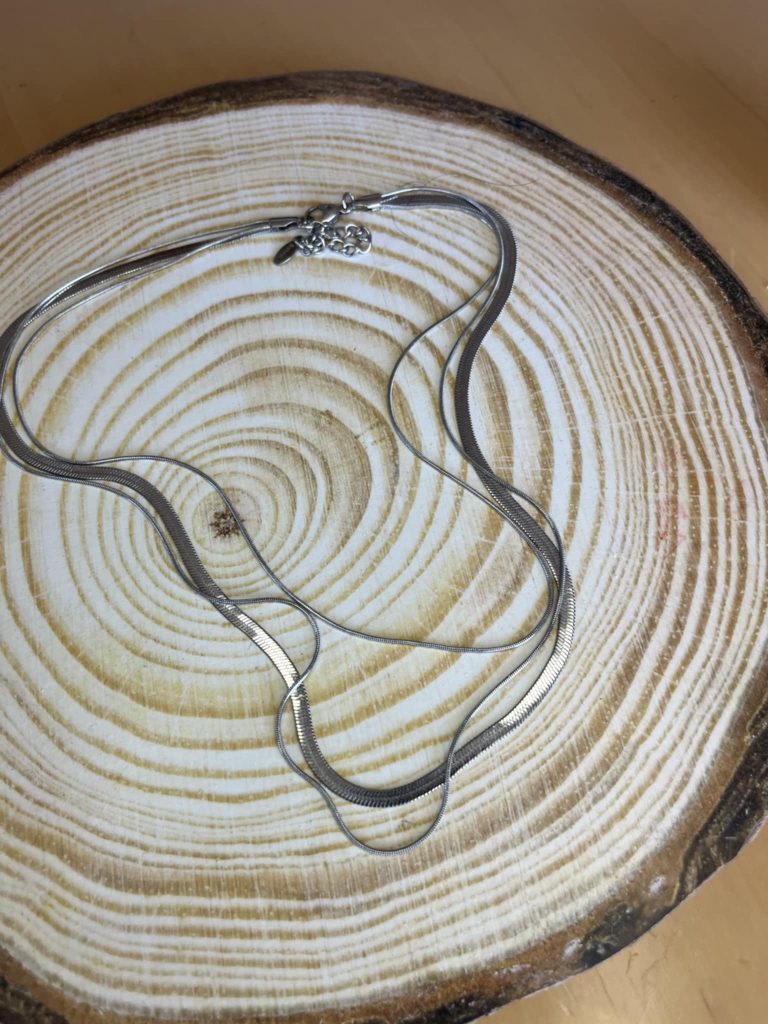 ✨ UShine.gr: Ατσάλινο κολιέ 3 σε 1 σε ασημί No 172