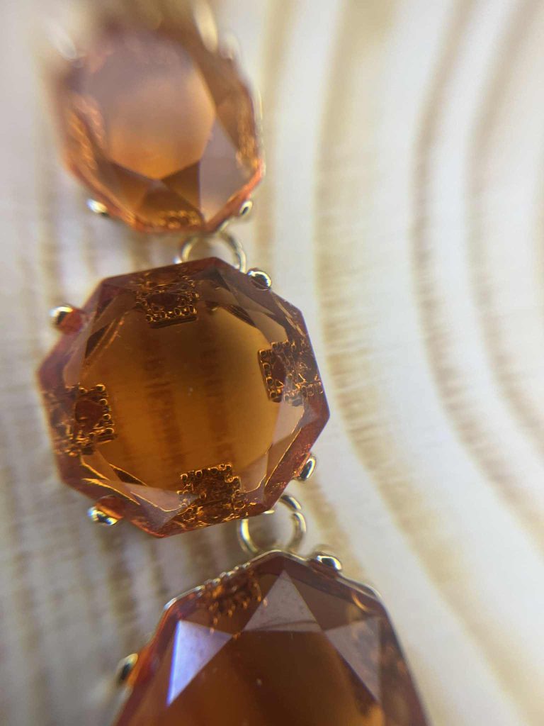 ✨ UShine.gr: Statement κολιέ με πορτοκαλί κρυστάλλους No 1200