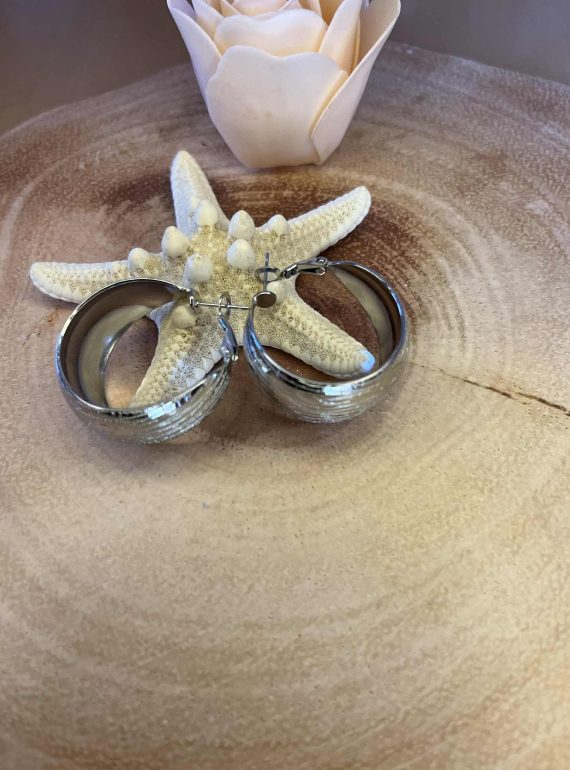 ✨ UShine.gr: Ατσάλινοι κρίκοι με σκαλιστό σχέδιο – Silver Shine No 1203