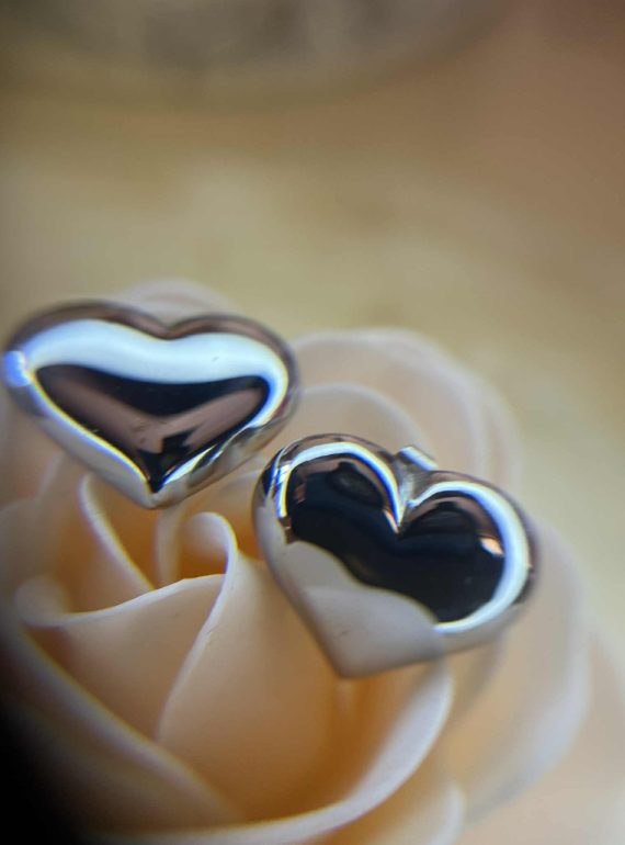 ✨ UShine.gr: Ατσάλινα σκουλαρίκια καρδούλες σε mirror φινίρισμα No 1206