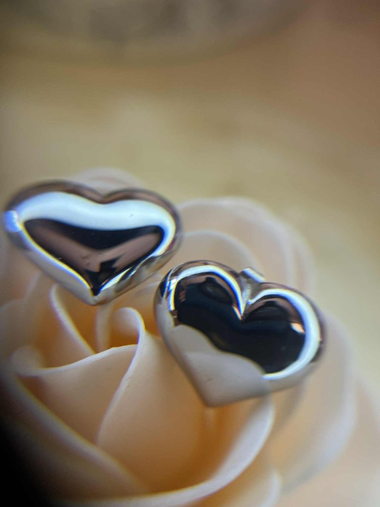 ✨ UShine.gr: Ατσάλινα σκουλαρίκια καρδούλες σε mirror φινίρισμα No 1206