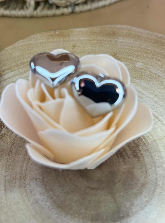 ✨ UShine.gr: Ατσάλινα σκουλαρίκια καρδούλες σε mirror φινίρισμα No 1206