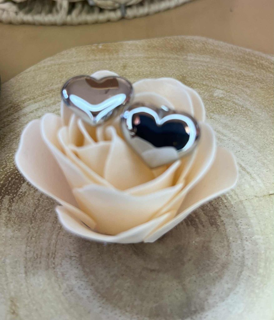 ✨ UShine.gr: Ατσάλινα σκουλαρίκια καρδούλες σε mirror φινίρισμα No 1206