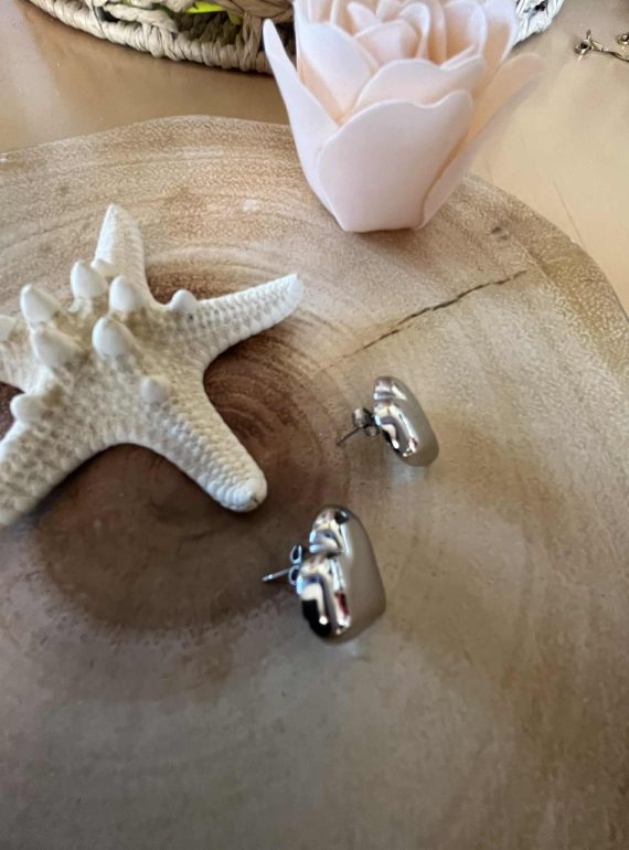 ✨ UShine.gr: Ατσάλινα σκουλαρίκια καρδούλες σε mirror φινίρισμα No 1206