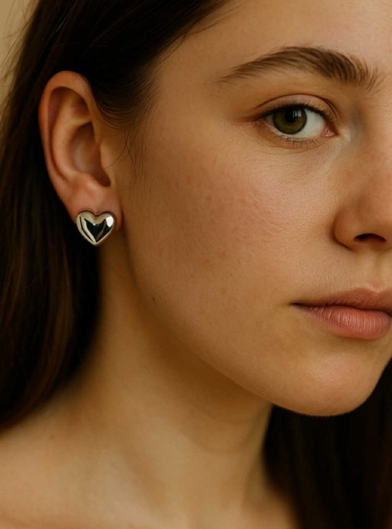 ✨ UShine.gr: Ατσάλινα σκουλαρίκια καρδούλες σε mirror φινίρισμα No 1206