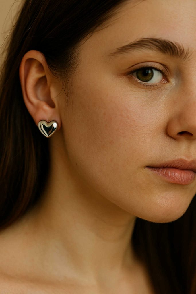 ✨ UShine.gr: Ατσάλινα σκουλαρίκια καρδούλες σε mirror φινίρισμα No 1206
