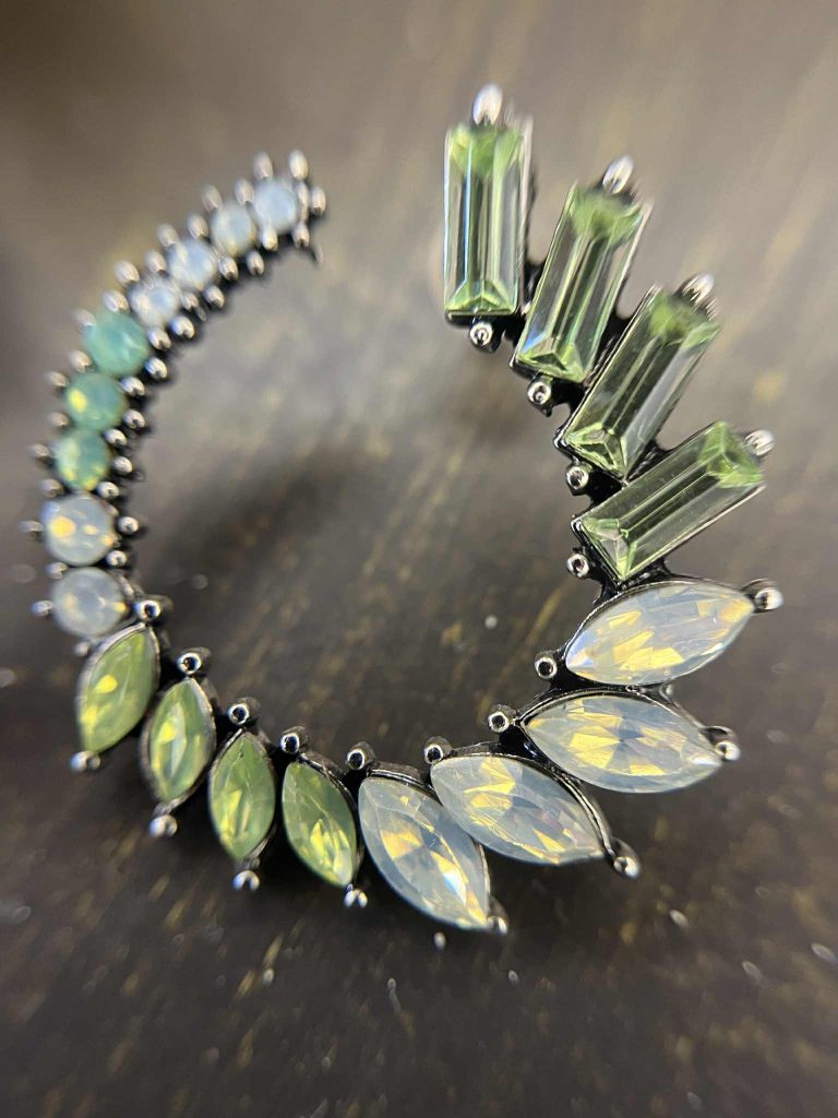 ✨ UShine.gr: Χειροποίητοι κρίκοι με πετράκια σε αποχρώσεις πράσινου & οπαλίνας No 1208