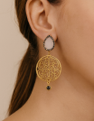 ✨ UShine.gr: Χειροποίητα Χρυσά σκουλαρίκια με δάκρυ & μοτίφ filigree No 1209